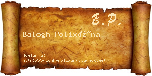 Balogh Polixéna névjegykártya